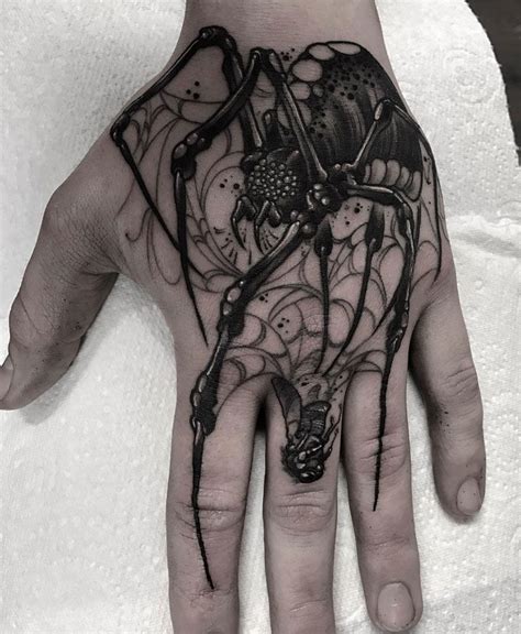 hand spider fly finger spider tattoo tattoos hand tattoos  guys