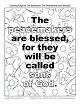 Coloring Beatitudes Pages Peacemakers Kids Bible Sunday School Peacemaking Friends Activities Forever Color Children Elizabeth Mary Sketch Activity Printable Sheets sketch template