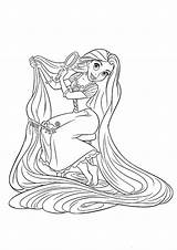 Brushing Hair Pascal Rapunzel Coloring Pages Printable Categories Disney sketch template