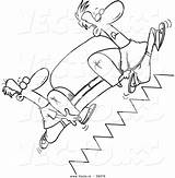 Movers Sofa Stairs Carrying Outline Toonaday Clipart Vecto sketch template