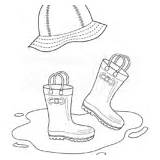Rain Hat Printable Coloring Rainboots Admin Thursday May sketch template