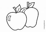 Coloring Apple Pages Two Printable Kids Fruits Fruit Print Simple Colouring Clipart Clip Picking Appliques Sewing Templates Perfect sketch template
