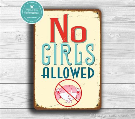 girls allowed sign  girls allowed signs vintage style etsy
