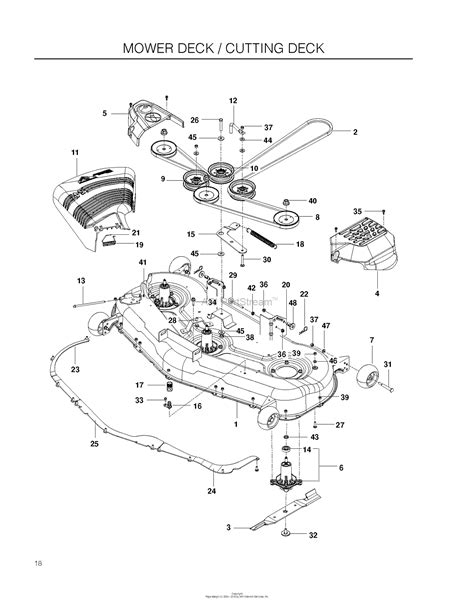 husqvarna rz    parts diagram  mower deck cutting deck
