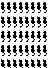 Paper Cat Printable Cats Waiting Pattern Scrapbooking Digital Freebie Colored Silhouette sketch template