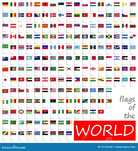 alle vlaggen van landen van de wereld vector illustratie illustration  vlag allen