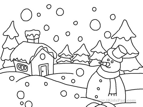 snow scene coloring page lessons worksheets  activities