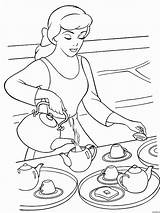 Coloring Pages Tea Party Printable Para Colorear Cinderella Dibujos Site Disney Coloring2print sketch template