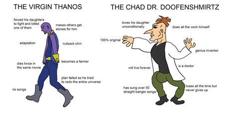Virgin Thanos V Chad Doofenshmirtz Virgin Vs Chad Know Your Meme