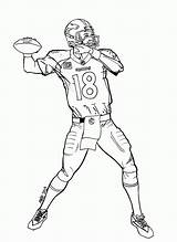 Broncos Nfl Coloringhome Manning Newton Huzat Russell Peyton sketch template