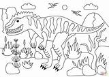 Giganotosaurus Indoraptor Disegno Jurassic Tyrannosaurus Kolorowanka sketch template