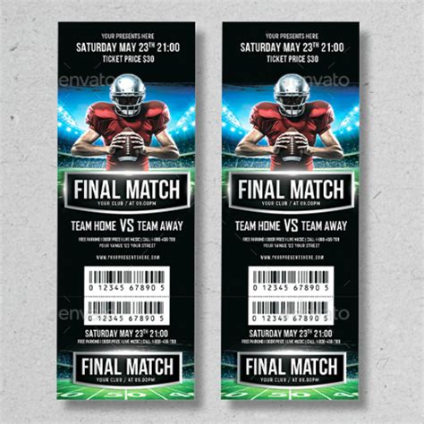 football event ticket designs templates psd ai  pages