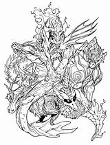 Coloriage Elemental Udoncrew sketch template