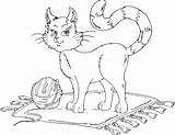 Coloring Cat Yarn Ball Pages Cool Sheets Colouring Color Discover sketch template