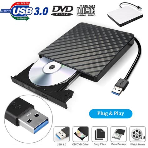 external dvd drive usb  eeekit portable cd dvd rw optical drive