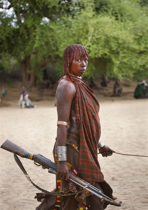 Hamer Woman With Gun Ethiopia During Bull Jumping Ceremo… Flickr