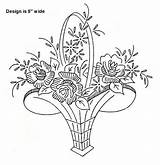 Embroidery Hand Flowers Patterns Baskets Flickr Flower Basket Vintage Lw Designs Sew sketch template