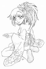Girl Kimono Sureya Deviantart Mini Anime Coloriage Coloring Dessin Colorier Fille Pages Manga Mangas Dolls Personnages Choose Board sketch template