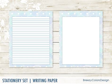 printable paper  lines decorative writing stationery etsy