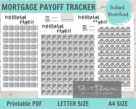 printable mortgage payoff tracker mortgage payoff chart etsy