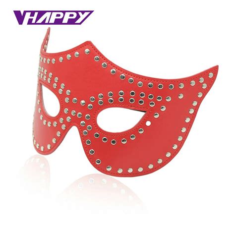 buy black red pu leather adult game mask sexy