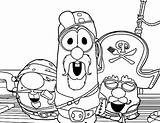 Coloring Pages Tales Veggie Larry Pirate Boy Friends Drawing Paintingvalley sketch template