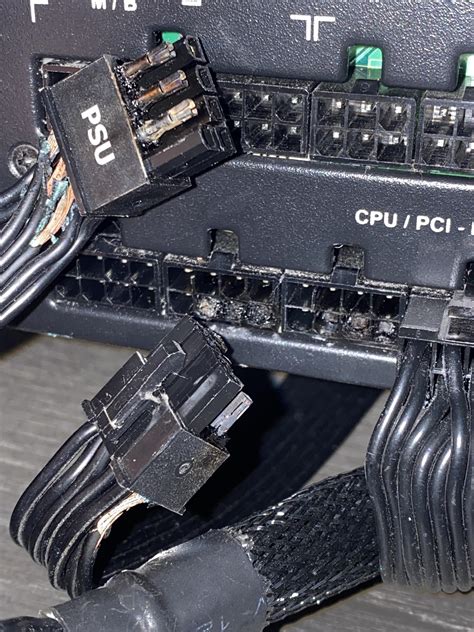 psu melted pcie cable     replace   psu    clean   buy  pcie
