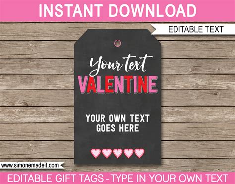 valentines day gift tags template printable gift tags