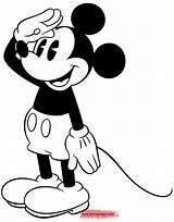 Mickey Mouse Coloring Pages Classic Saluting Disney Book Clipartmag Coloring2 Funstuff Disneyclips sketch template