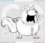 Chubby Waving Skunk Pajamas Outlined Coloring Clipart Vector Cartoon Cory Thoman sketch template