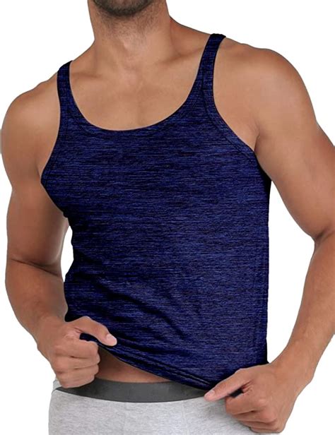 Men S Basic Tank Top Undershirts Crew Neck Sleevless A Shirts With Thin