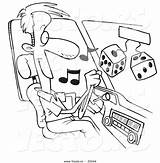 Cartoon Car Man Coloring Vector His Outline Leishman Ron Tunes Listing Driver Royalty sketch template
