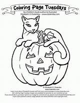 Coloring Pages October Small Sheets Color Dulemba Pumpkins Cats Tuesday Cat Comments Popular Coloringhome sketch template