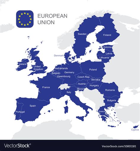 european union map royalty  vector image vectorstock