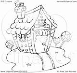 Coloring House Candy Outline Illustration Royalty Rf Clip Bnp Studio Clipart Regarding Notes sketch template
