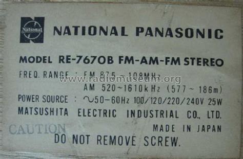 radio panasonic matsushita national  tubes radiomuseum