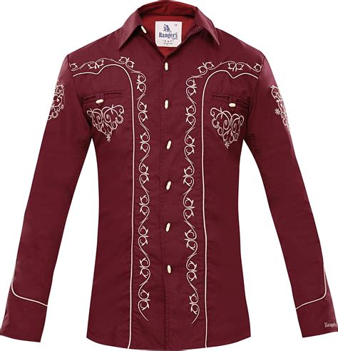 rangers charro shirt elegante ca  amazon mens clothing store