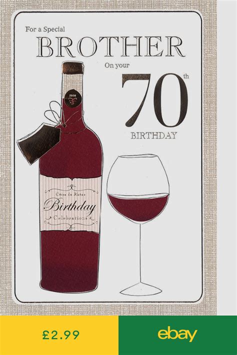 Icg Brother 70th Birthday Card Red Wine Bottles Present