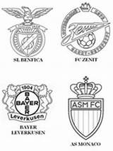 Champions Benfica League Coloring Uefa Pages Zenit Monaco Bayer Leverkusen Sl Fc Group Coloriage sketch template