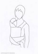 Breastfeeding Colouring sketch template