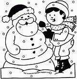 Coloring Pages Winter Snowman Xmas Animated Child sketch template