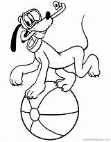 Pluto Coloring Pages Disneyclips Beach sketch template