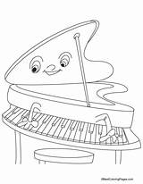 Piano Keyboard Electric Coloring Template Pages sketch template