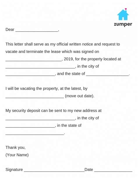 editable giving notice  tenants letter template tacitproject