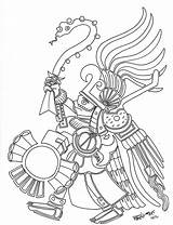 Huitzilopochtli Azteca Inktober Panteón Mismísimo Duodécimo Día sketch template
