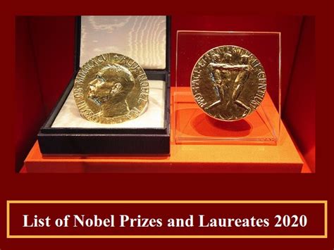 list of nobel prizes and laureates 2020