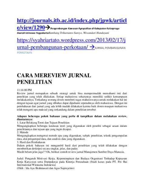 contoh pembuatan riview jurnal riset operasi  review jurnal docx