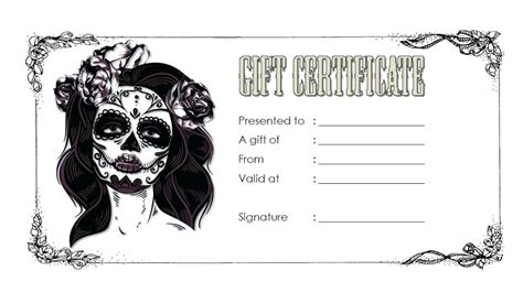 tattoo gift voucher template  printable templates
