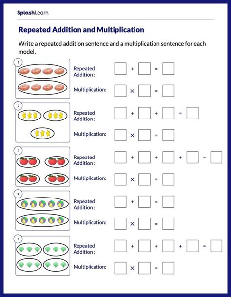 multiplication  repeated addition  grade  grade math worksheet