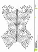 Corset Doodle Adults Coloring Illustration sketch template